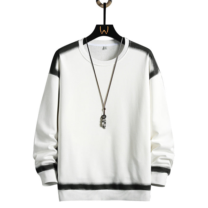 Herren Oversize-Sweatshirt mit Rundhals, kontrastiertem Spray‑Effekt und geripptem Saum Drune