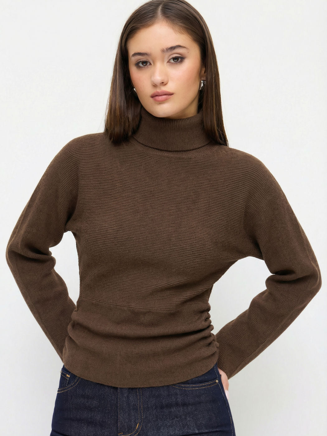 Damen Eleganter Rollkragenpullover Drune