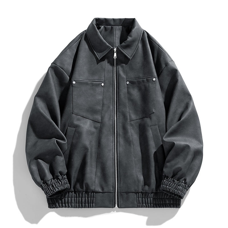 Herren Modische Jacke mit Stehkragen und praktischen Taschen Drune