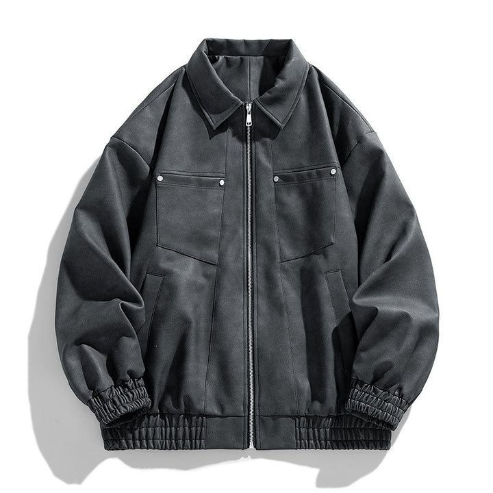 Herren Modische Jacke mit Stehkragen und praktischen Taschen Drune