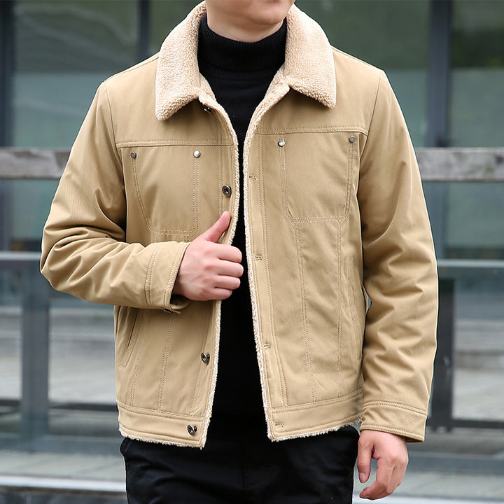 Herren Lässige Jacke mit Teddyfutter Drune