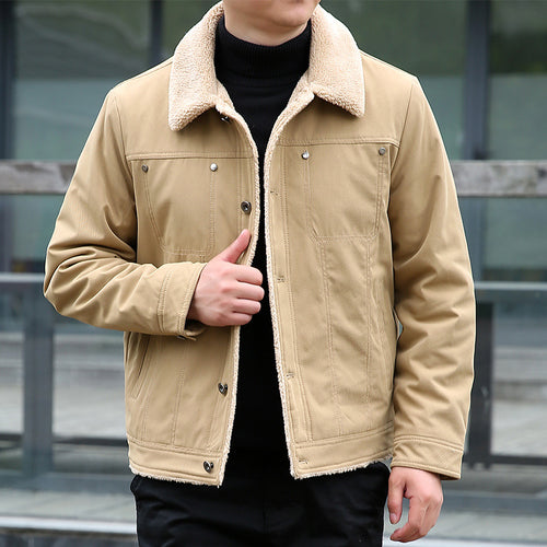 Herren Lässige Jacke mit Teddyfutter Drune