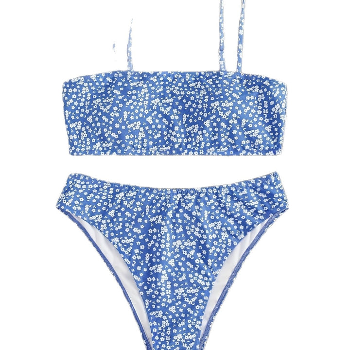 Damen Bandeau-Bikini mit verstellbaren Trägern und floralem Design Drune