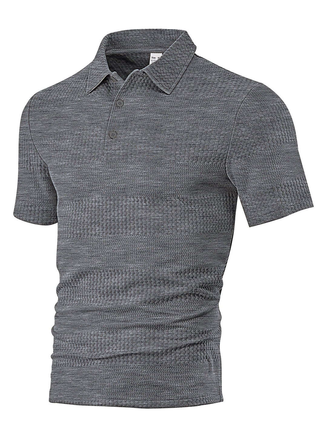 Herren nan körperbetontes Kurzarm-Polo aus elastischem Jacquardstrick mit Hemdkragen Drune