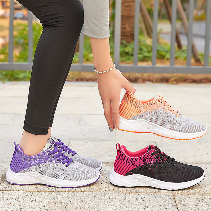 Damen nan nahtloser Strick-Fitnesssneaker mit ergonomischem Fersenhalt, flexibler Zehenkappe und reaktiver EVA-Dämpfung Drune