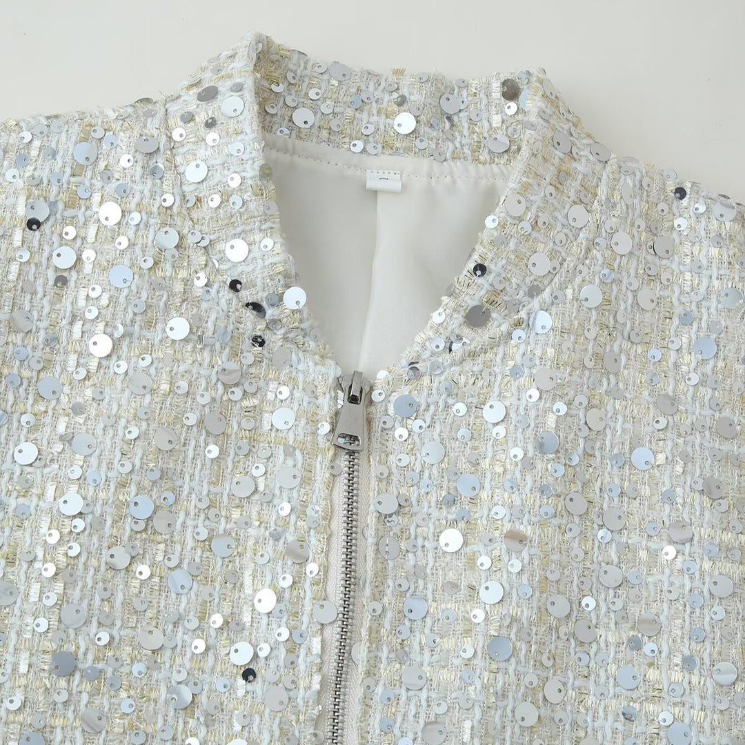 Damen Glitzernde Bomberjacke Drune