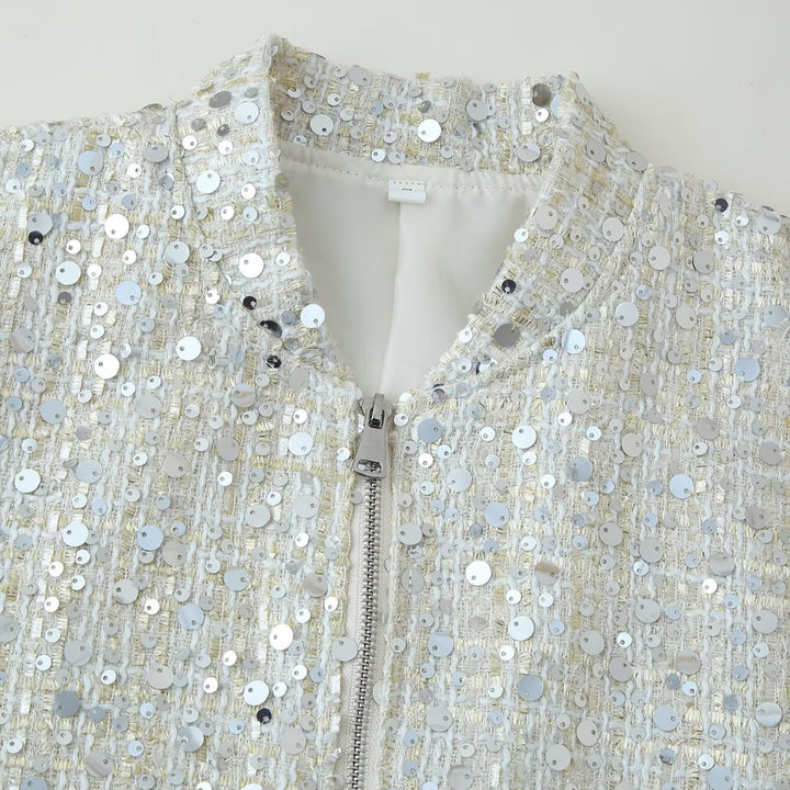 Damen Glitzernde Bomberjacke Drune