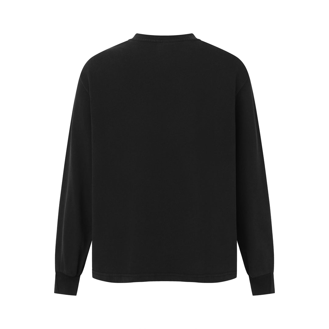 Unisex Minimalistisches Heavyweight Rundhals-Sweatshirt mit verstärktem Kragen und verlängertem Rückensaum Drune