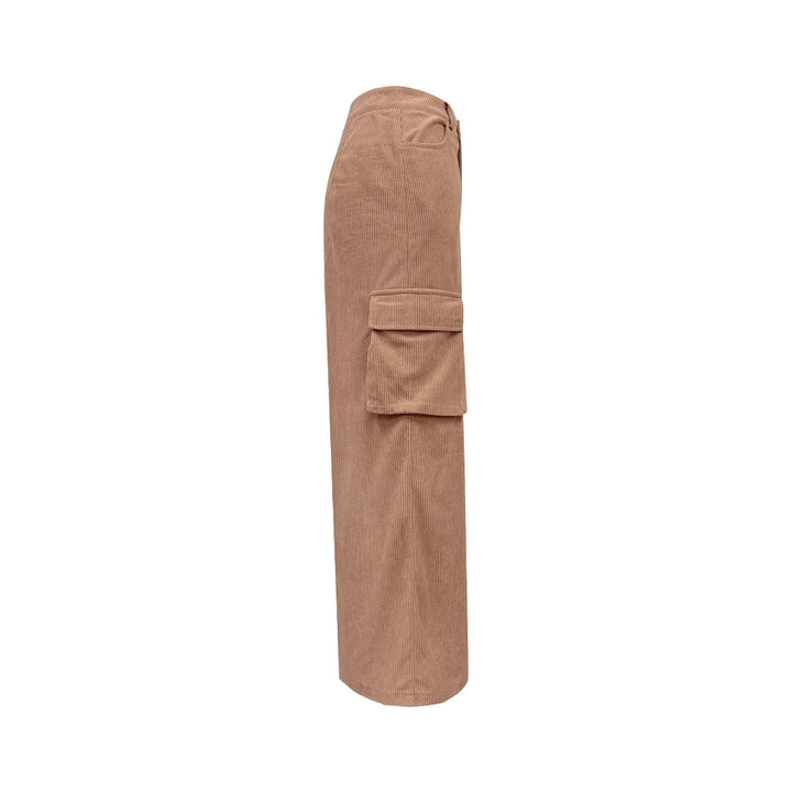 Damen Cargo-Midi-Rock mit seitlichen Taschen und elastischem Taillenzug Drune