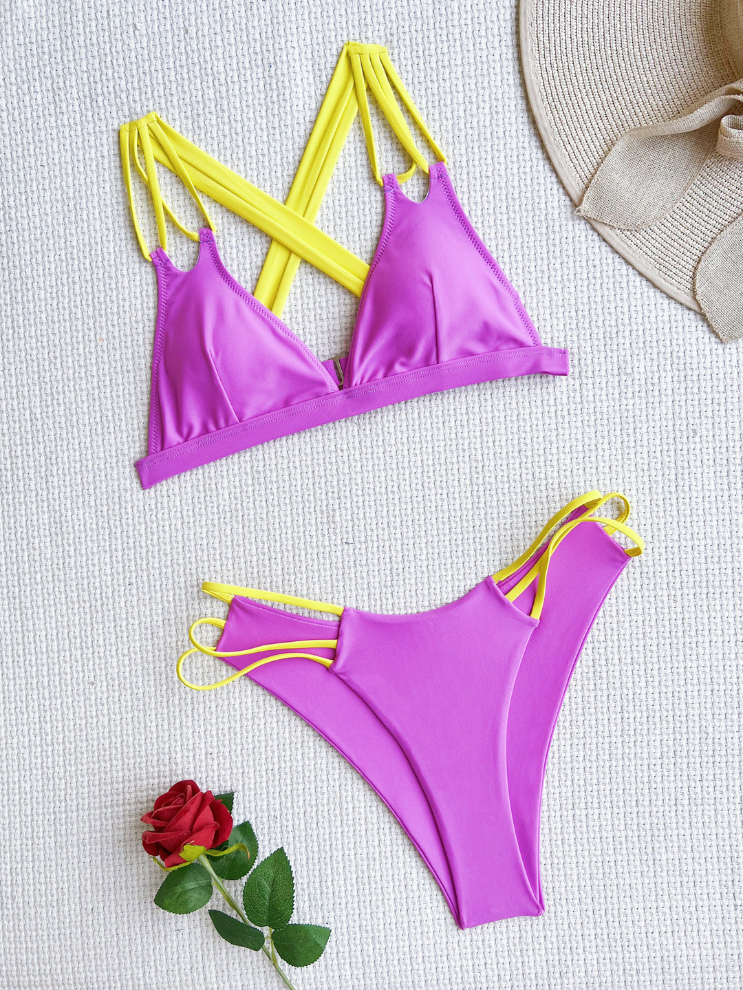 Damen Triangel-Bikini mit trendy farbigen Akzenten Drune