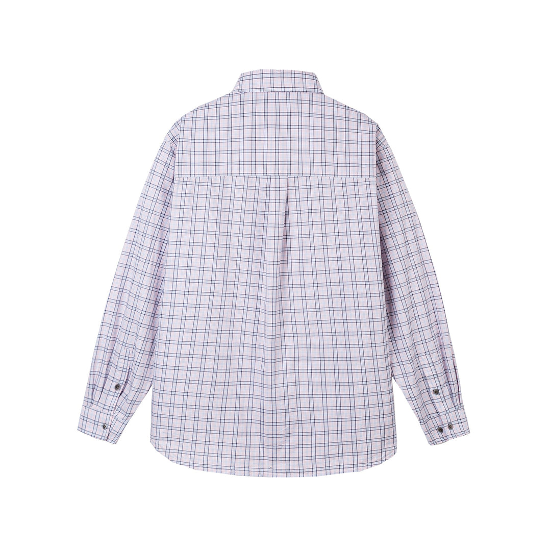 Damen Oversize Karo-Hemd mit Brusttasche und abgerundetem Saum Drune