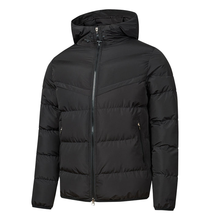 Herren Wattierte Kapuzen-Steppjacke mit Thermoisolierung, Zwei-Wege-Reißverschluss & verdeckten Reißverschlusstaschen Drune