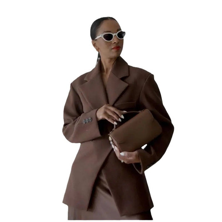 Damen Modischer Blazer mit doppelter Knopfleiste und tailliertem Schnitt Drune