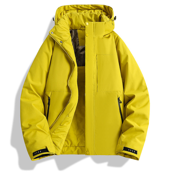 Damen wattierte Kapuzen-Outdoorjacke mit winddichter Membran und isolierendem Thermofutter Drune