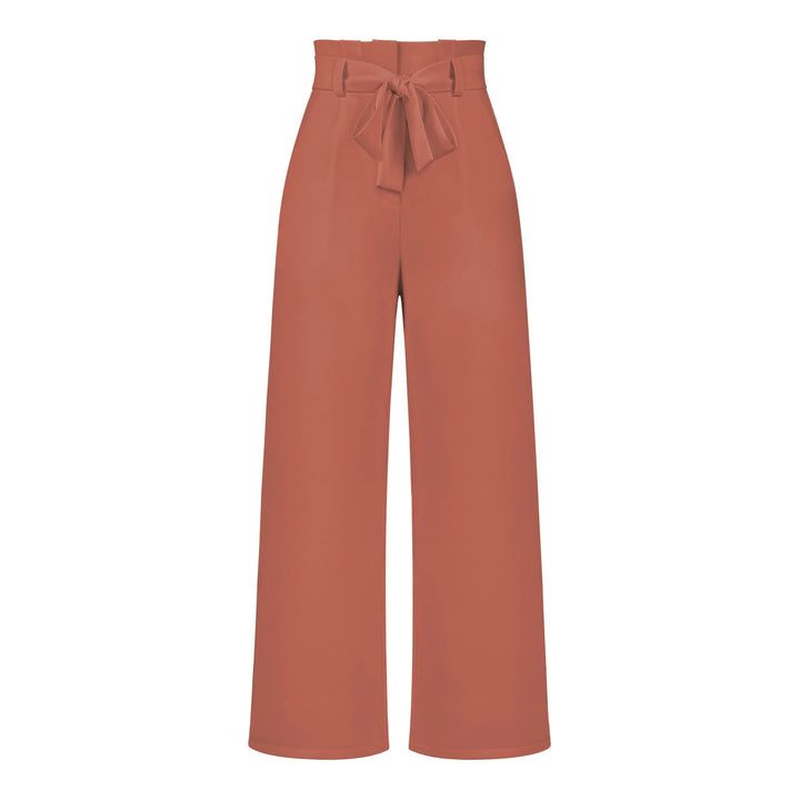 Damen Weit geschnittene Hochbundhose mit Bindegürtel Drune