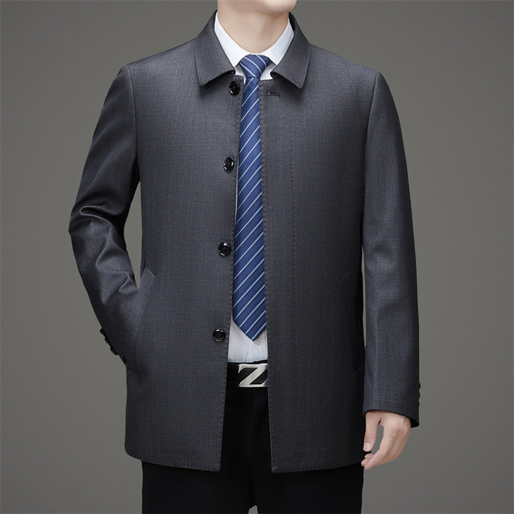Herren eleganter Übergangsblazer mit praktischem Stehkragen und modernen Details Drune