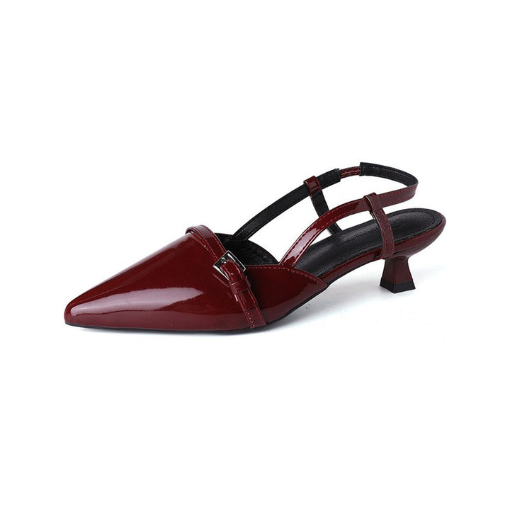 Damen Spitz zulaufende Lack-Pumps mit Slingback, schlanker Silhouette und gepolstertem Komfortfußbett Drune