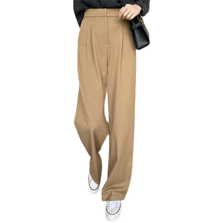 Damen Elegante und bequeme hoch taillierte Stoffhose Drune