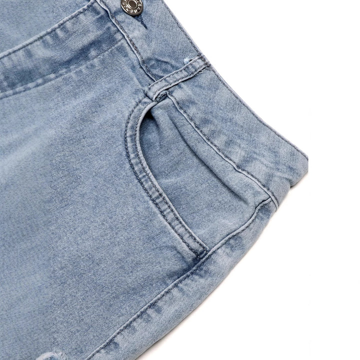 Femme Denim und Spitze A-Linie Rock Drune