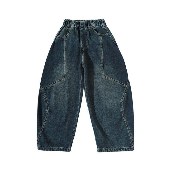 Damen Weit geschnittene Jeans mit elastischem Bund Drune