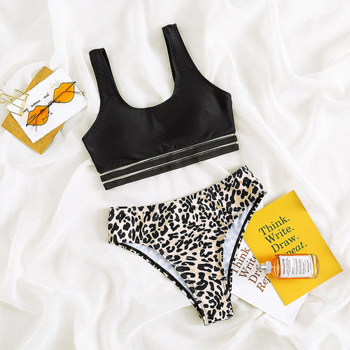 Damen Sport-Bikini mit ergonomischer Passform und elegantem Leo-Muster Drune
