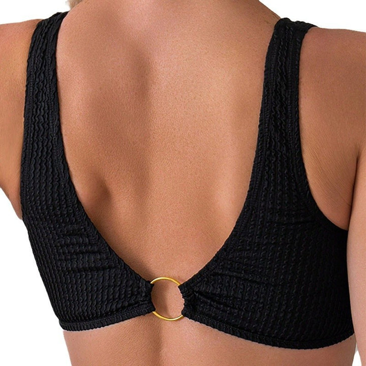 Damen Hochtaillierter Bikini mit sportlichem Oberteil und modischem Ringdetail Drune