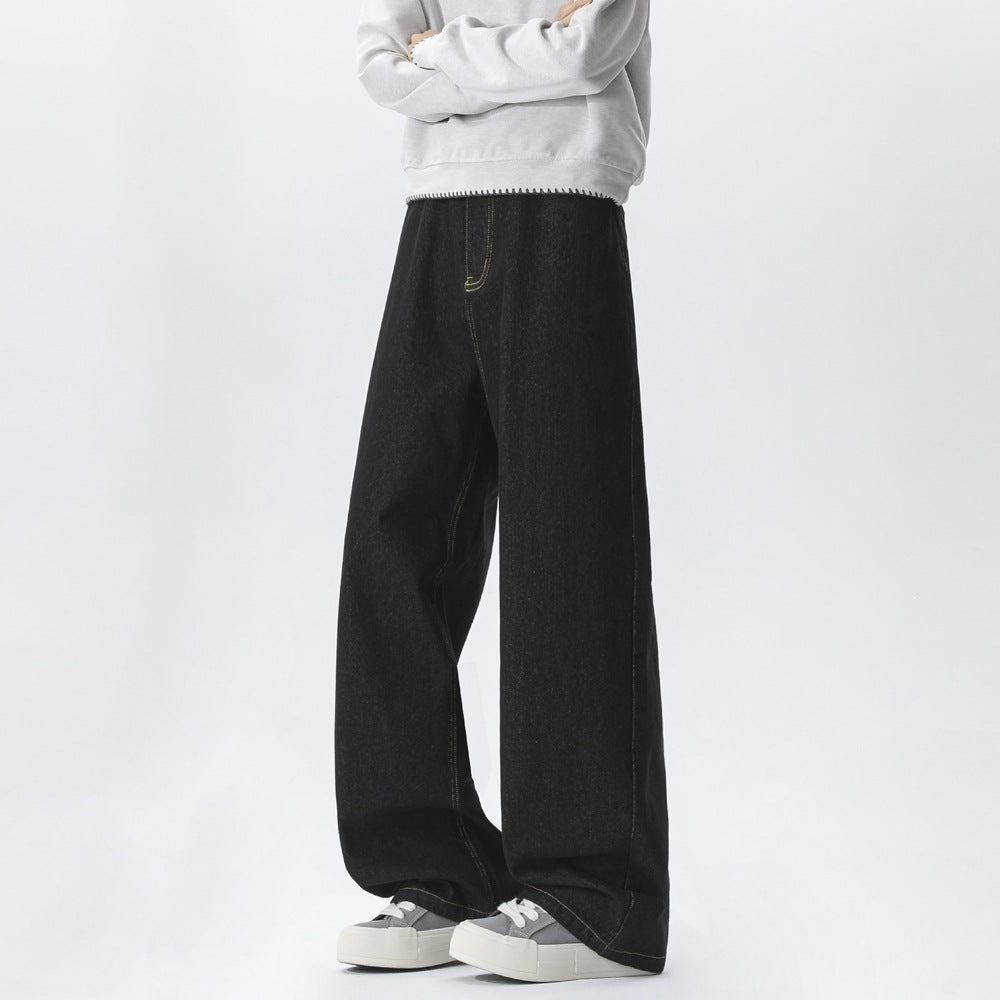 Herren Baggy-Jeans im Ultraweiten Denim-Schnitt mit hoher Leibhöhe & Deep‑Cuff-Optik Drune