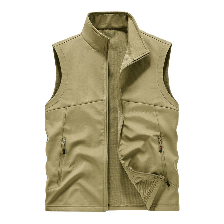 Herren atmungsaktive Softshell-Outdoorweste mit hochschließendem Stehkragen und fleecegefütterter Innenseite Drune