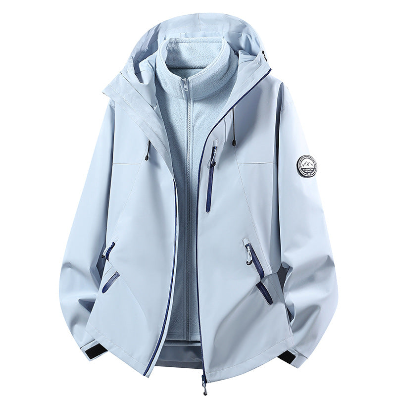 Damen sportive Regenjacke mit herausnehmbarem Fleece-Innenlayer und verstellbarer Kapuze Drune
