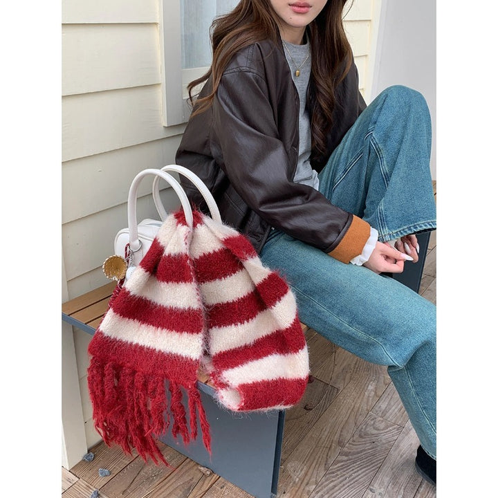 Damen modische Lederjacke mit kariertem Futter Drune