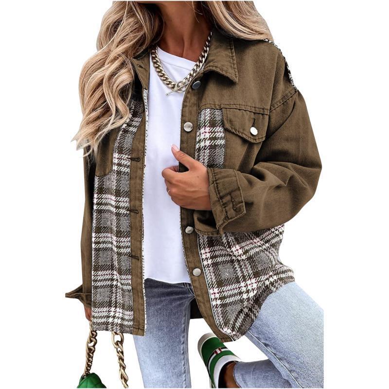 Damen modische Overshirt-Jacke Drune