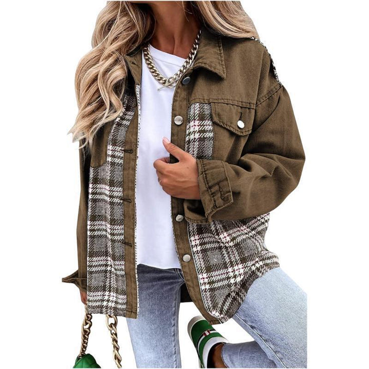 Damen modische Overshirt-Jacke Drune