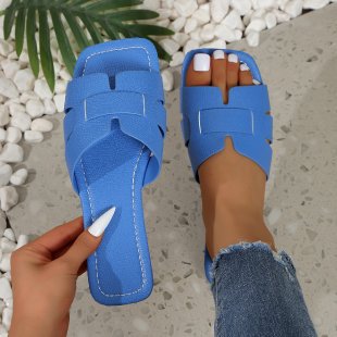 Damen Bequeme Slide-Sandalen mit trendigem Querriemen Drune