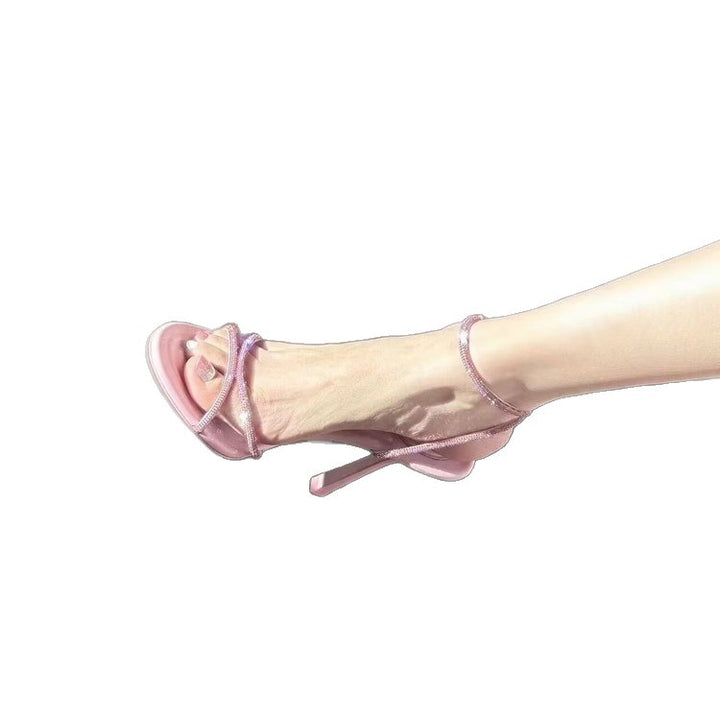 Damen Glitzernde Riemchen‑Stiletto‑Sandalette mit Knöchelriemen und filigranen Strassbesätzen Drune