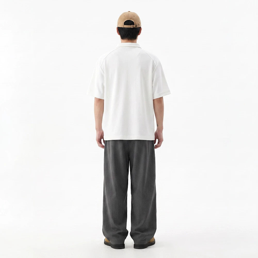 Herren Oversize-Halbzip-Polo mit technischem Jersey und verlängertem Rückensaum Drune