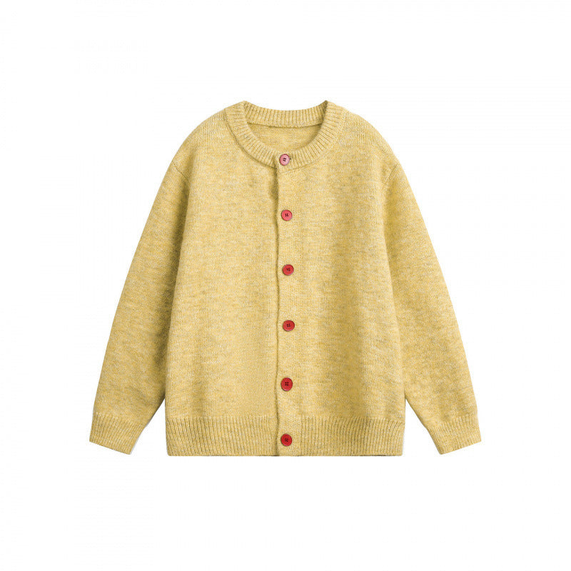 Damen Geknöpfte Strickjacke im Oversize‑Cut mit Rundhals, Rippbündchen und kontrastknöpfen Drune