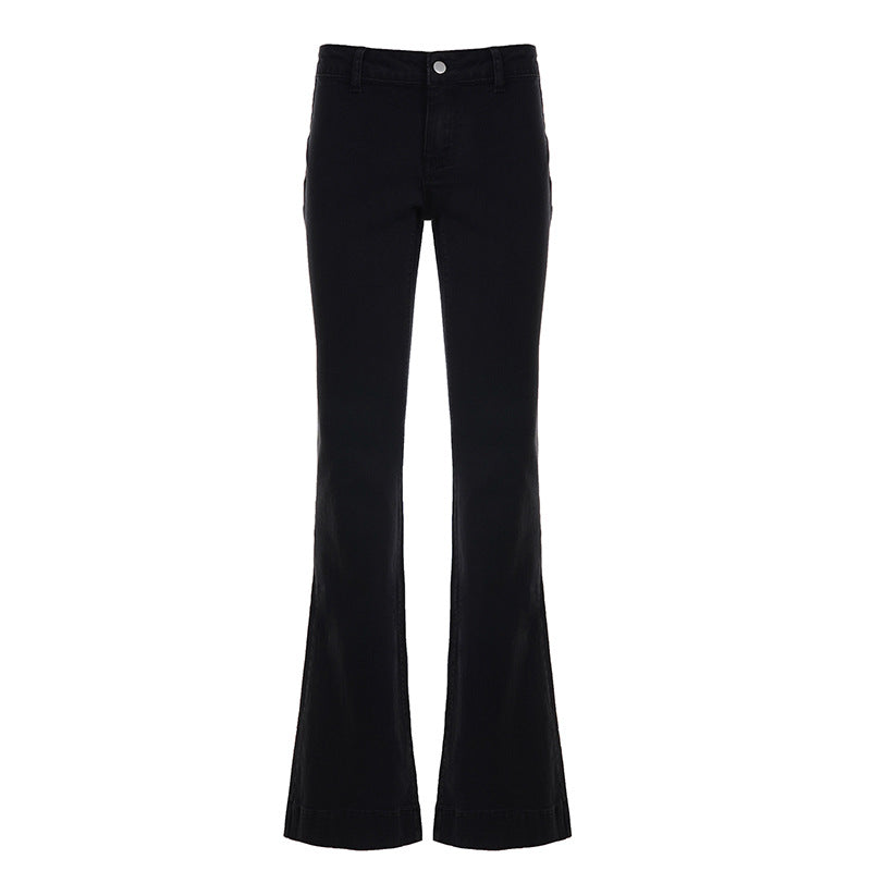Damen nan ausgestellte Highwaist‑Schlaghose mit figurformender Taillenführung und weitem Bein Drune