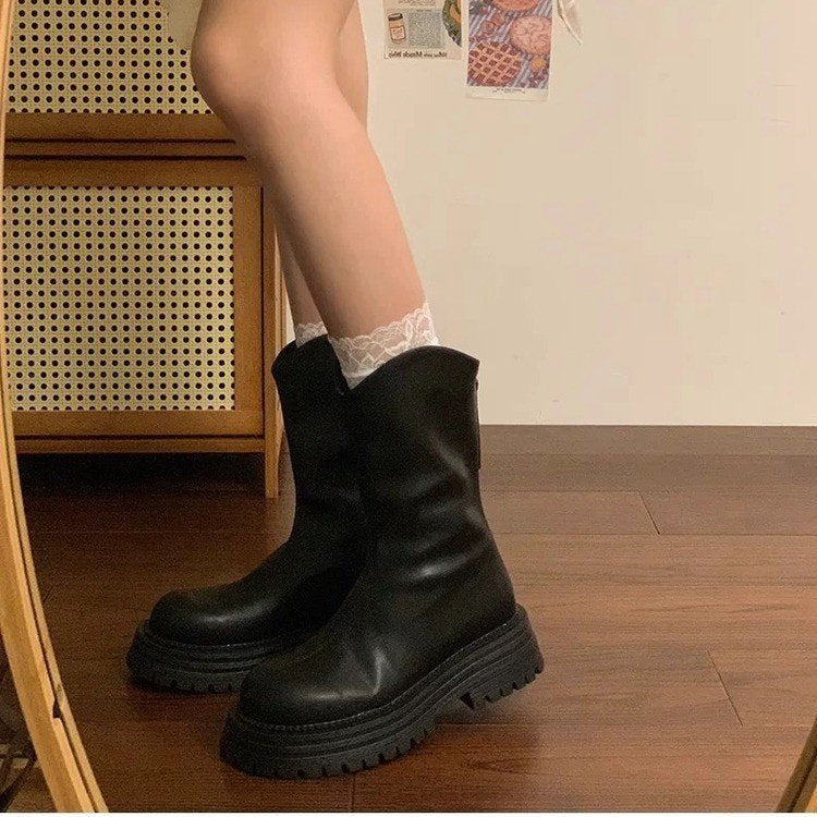 Damen Modische Chelsea-Stiefel mit robustem Profil Drune