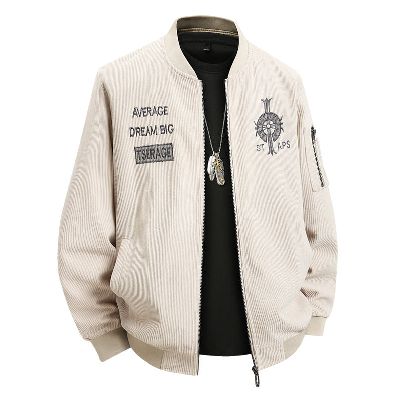 Herren Modische Bomberjacke mit Stickerei Drune