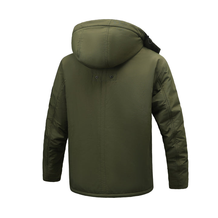 Herren  isolierte sherpa-gefütterte Parka mit Kapuze und Reißverschluss sowie Utility-Ärmeltasche Drune