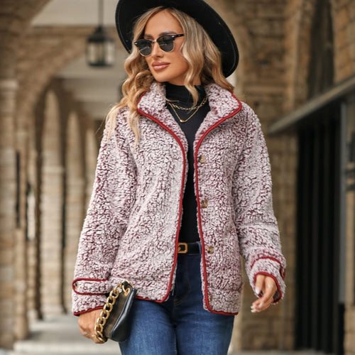 Damen Fleecejacke mit hohem Kragen und kuscheliger Textur Drune