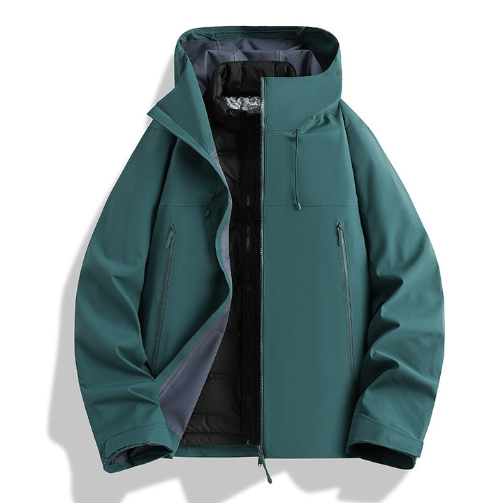 Herren Wasserdichte Softshell-Outdoorjacke mit verstellbarer Kapuze und atmungsaktiver Membran Drune