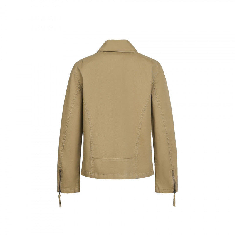 Herren Asymmetrische Bikerjacke mit diagonalem Metallreißverschluss Drune