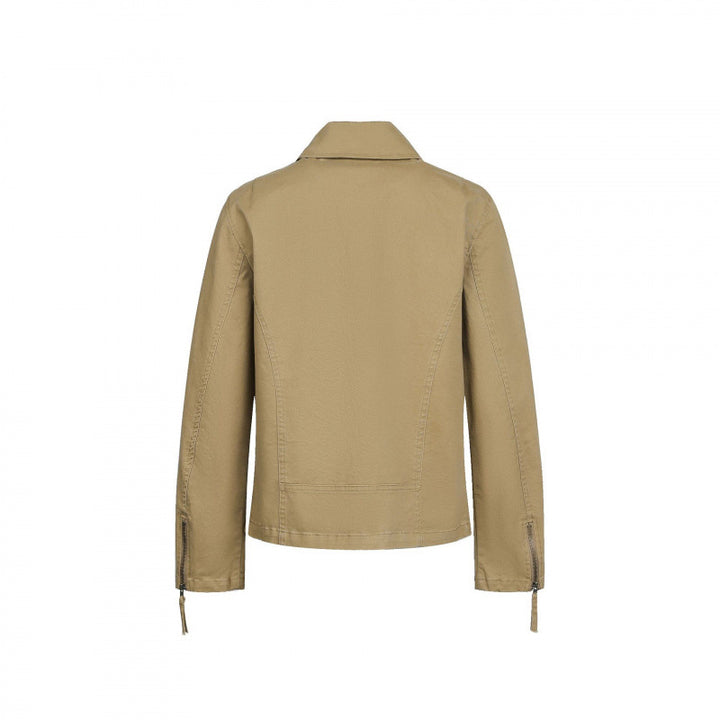 Herren Asymmetrische Bikerjacke mit diagonalem Metallreißverschluss Drune