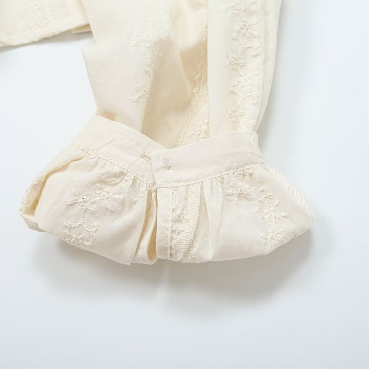 Damen Leichte Bluse mit Spitzenbesätzen, V‑Ausschnitt und taillierter Peplum‑Silhouette Drune