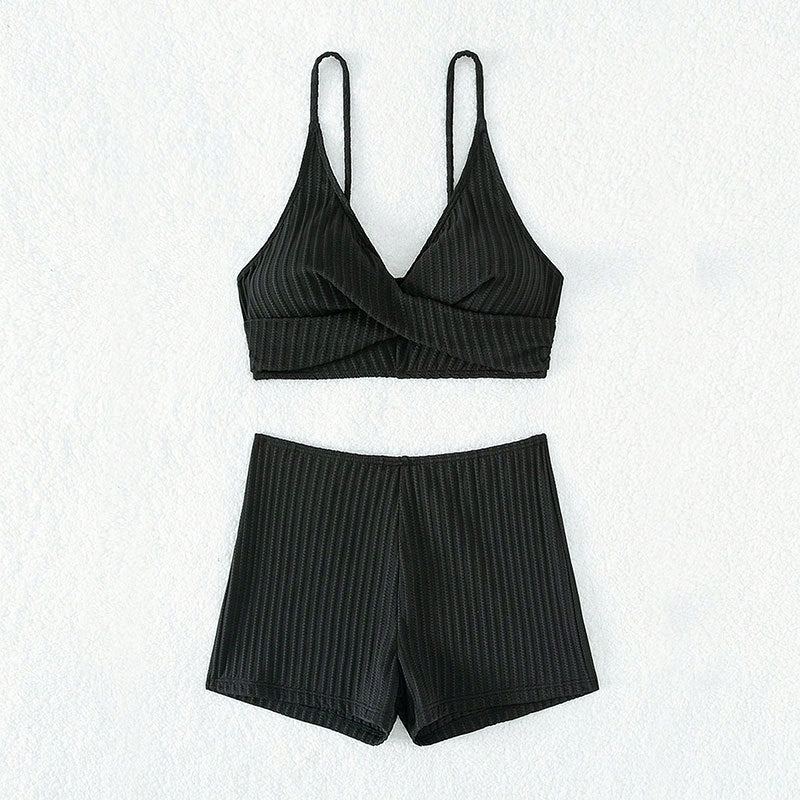 Damen Hochwertiges Zweiteiler Bikini-Set mit Wellenmuster Drune