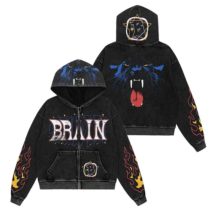 Drune | Hoodie - Oversize Graffiti Print & Y2K Stil