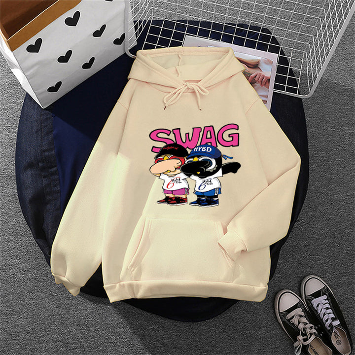 Damen Hoodie mit lustigem Cartoon-Design Drune