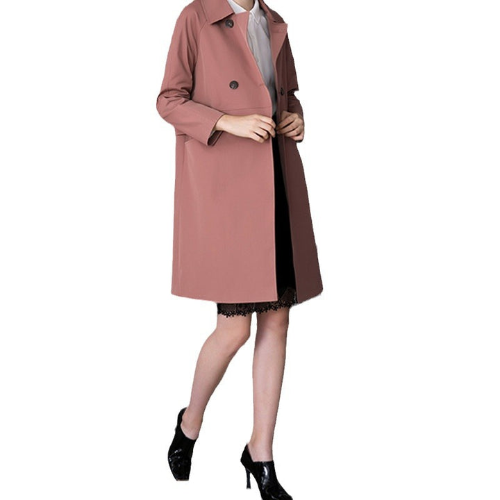 Damen Modische Trenchcoat mit doppelter Knopfleiste Drune