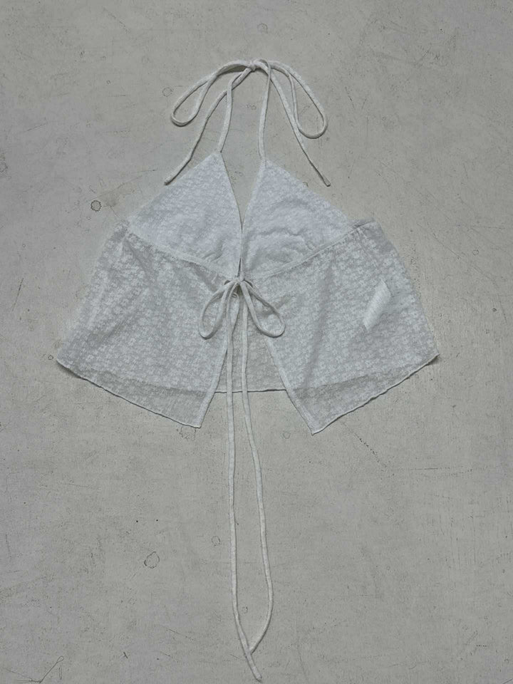 Damen Wickeloberteil aus transparentem Stoff mit Bindeakzenten und eleganter Schnittführung Drune
